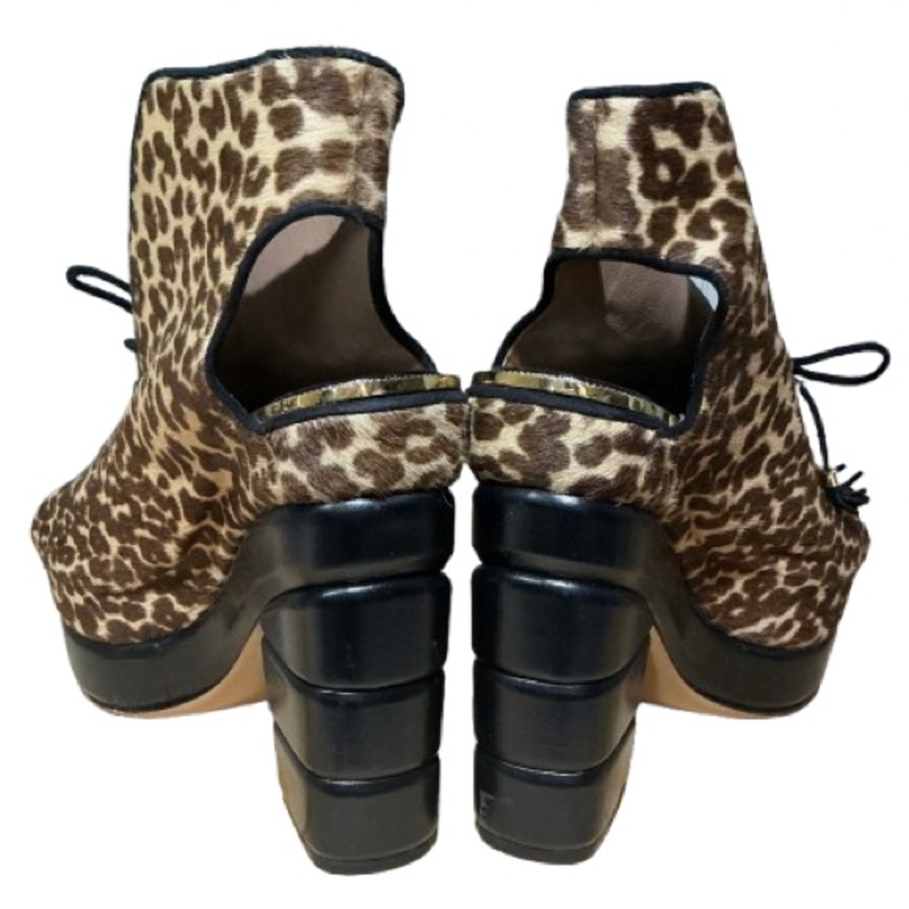 Salvatore Ferragamo Authentic Laconia High Heeled Animal Print Booties 9.5 - Picture 7 of 11